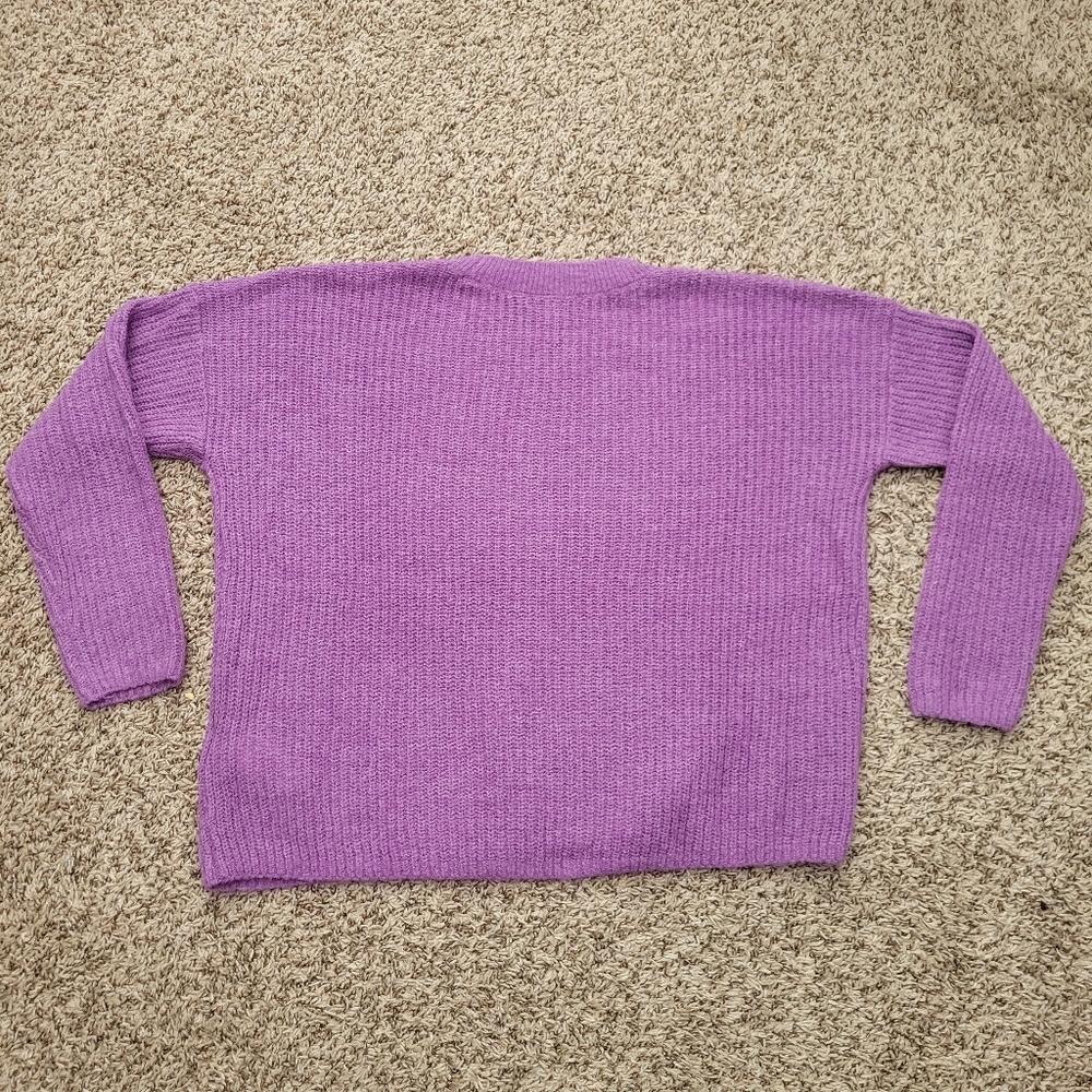 Madewell Ribbed Crewneck Sweater Heather Amethyst Purple Alpaca Size Small - Picture 5 of 5
